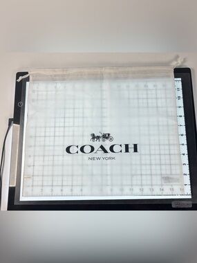Coach New York Dust Bag - White with Black Logo 12 by 12 inches. Draw string
